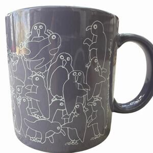 Taylor & NG Naughty PENGUIN 12oz Mug Purple Vtg 1979 San Francisco Japan Coffee